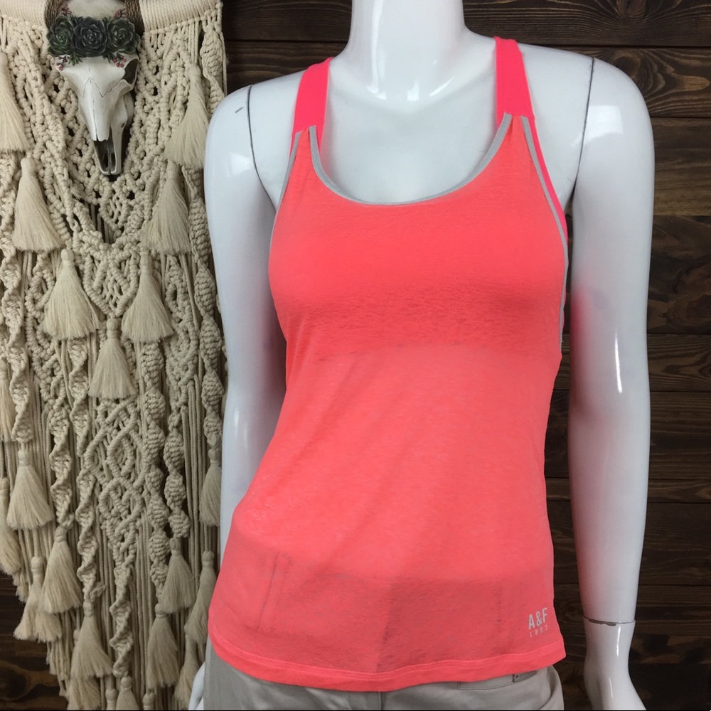 A&F‎ | Racerback Tank Bra Workout Top Neon Pink